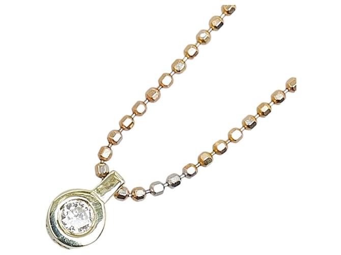 & Other Stories Luxus 14k Gold Diamant-Anhänger Halskette Metallhalskette in ausgezeichnetem Zustand Golden  ref.1369805