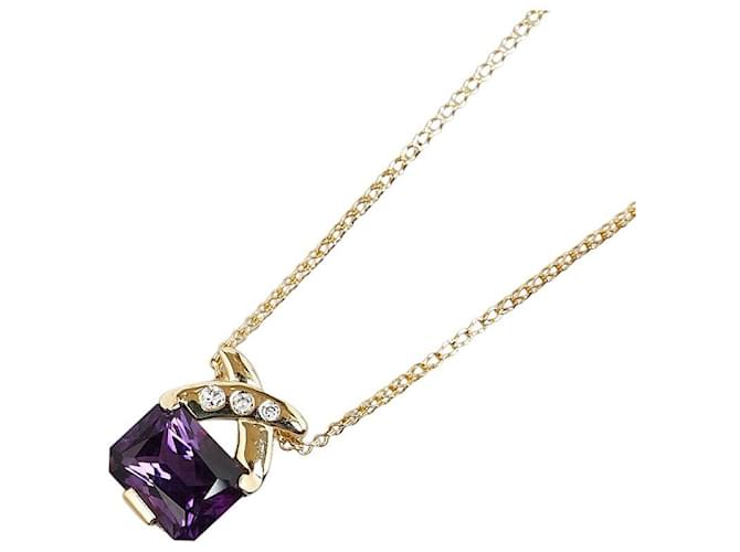& Other Stories [Luxus] 18k Gold Diamant & Amethyst Anhänger Halskette Metall Halskette in ausgezeichnetem Zustand  ref.1369815