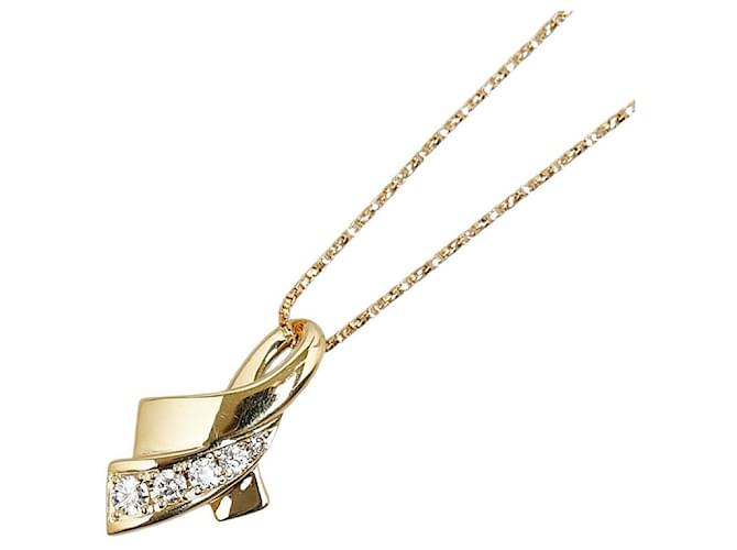 & Other Stories LuxUness 18k Collar con colgante de diamantes y oro Collar de metal en excelentes condiciones Dorado  ref.1369819