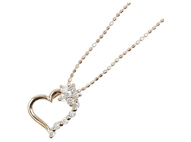 & Other Stories Andere 14 Karat Gold Diamant Herz Anhänger Halskette Metall Halskette in ausgezeichnetem Zustand  ref.1369829