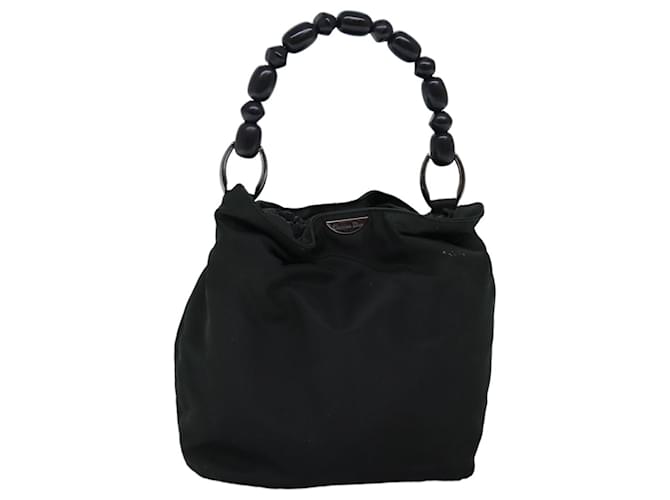 Christian Dior Maris Pearl Hand Bag Nylon Khaki Auth bs14059  ref.1369937