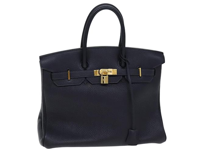 Hermès HERMES Birkin 35 Hand Bag Leather Navy Auth 72433S Navy blue  ref.1370006