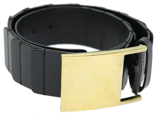 GUCCI Belt Leather 26.8""-28.7"" Black Auth bs13972  ref.1370033
