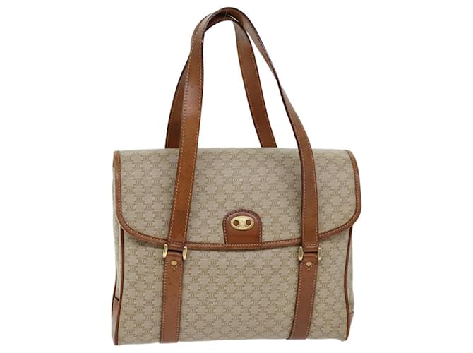 Céline Bolso de hombro CELINE de lona Macadam Beige Auth 73415  ref.1370043