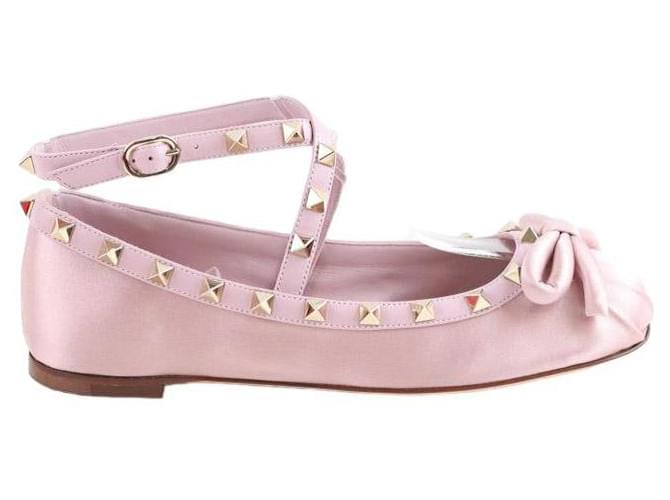 Valentino Ballerines en cuir Rose  ref.1370147