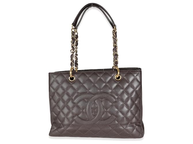 Cabas Grand Shopping Caviar Matelassé Marron Chanel Cuir  ref.1370252