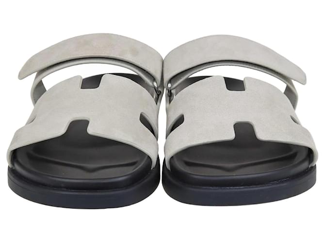 Hermès Hermes Gray Chypre Sandals Suede  ref.1370324