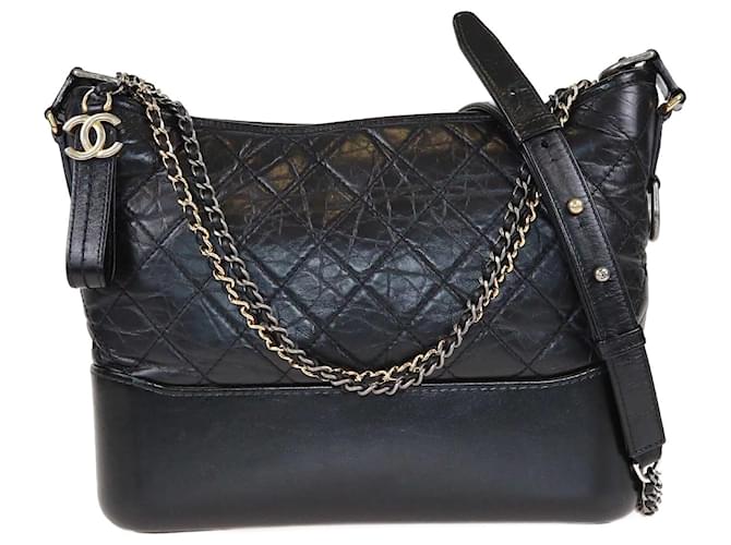 Chanel Hobo grande Gabrielle trapuntato nero Pelle  ref.1370351