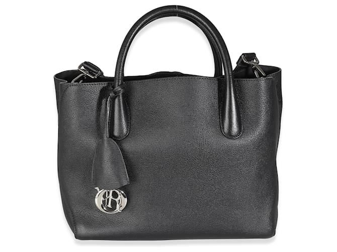 Christian Dior Black Supple Grained Calfskin Open Bar Tote Leather  ref.1370835