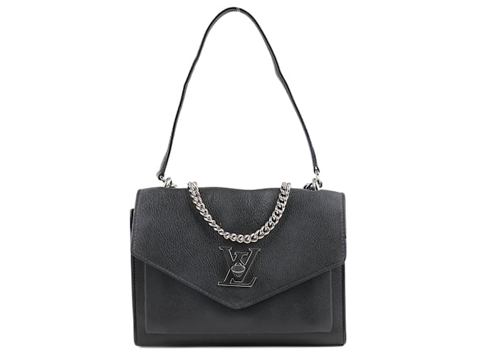 Twist Louis Vuitton Cuir Taurillon MyLockMe BB 2Way Handtasche in Schwarz M51418 Leder  ref.1370866