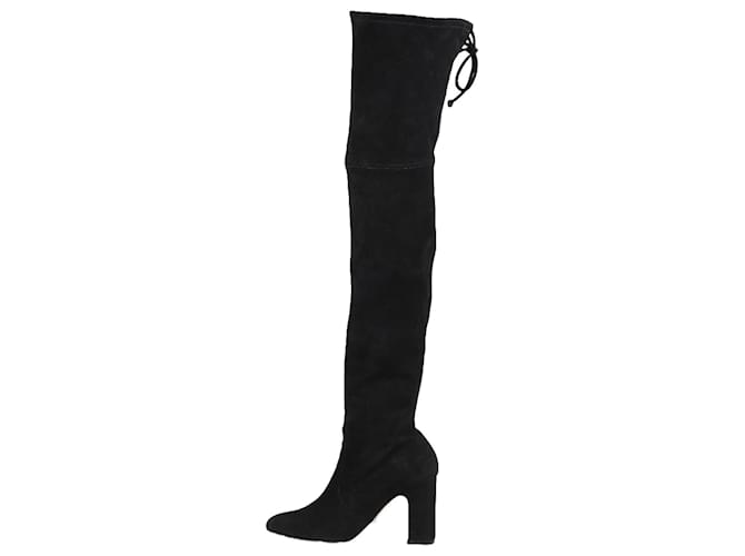 STUART WEITZMAN Botas por encima de la rodilla de ante Vidaland en 39 EU Negro Suecia  ref.1370897