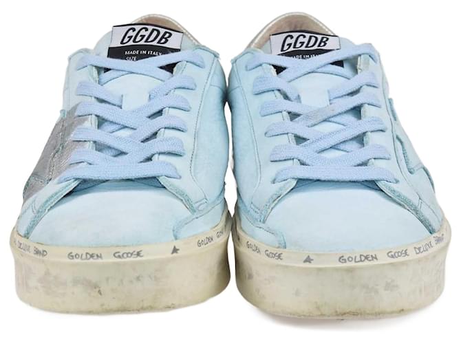 Golden Goose - Hi Star Sneakers in Blau/Silber Leder  ref.1370917