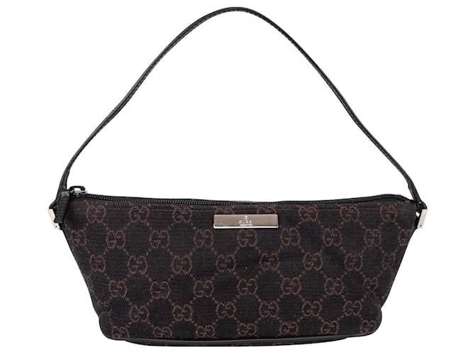 Bolsa barco com monograma Gucci GG Preto Couro  ref.1370943