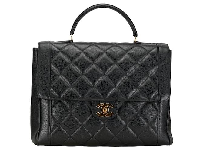 Chanel CC Diana Top Handle Bag  Leather Handbag in Good condition  ref.1370994