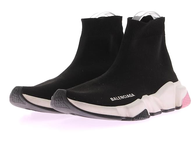 BALENCIAGA Baskets T.EU 38 Toile Noir  ref.1371017