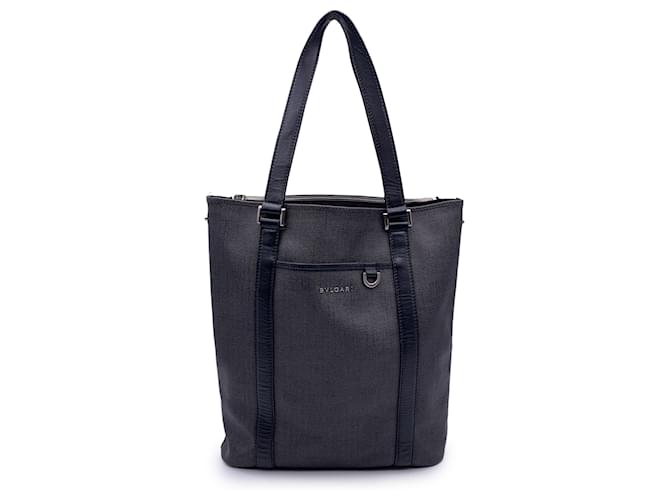Bulgari Grey Canvas Unisex Tote Bag Handbag Cloth  ref.1371053