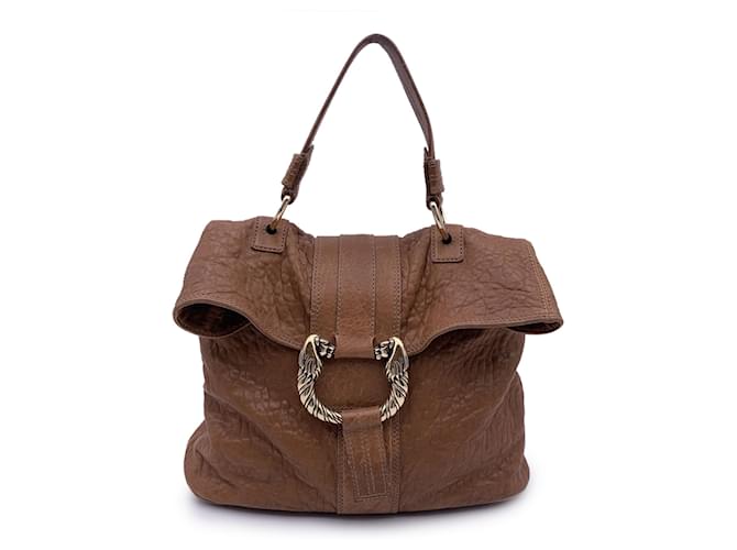 Bulgari Light Brown Leather Leoni Tote Bag Handbag Beige  ref.1371057