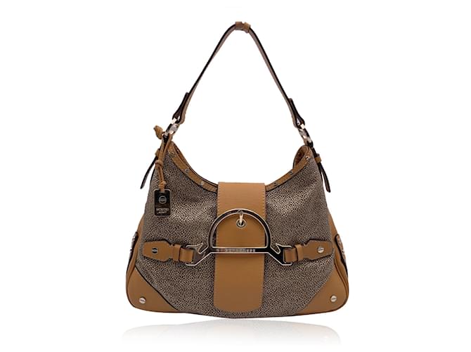 Autre Marque Sac à bandoulière Hobo en toile et cuir beige Op  ref.1371058