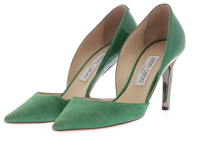 JIMMY CHOO Tacco T.EU 38 Camoscio Verde Svezia  ref.1371061