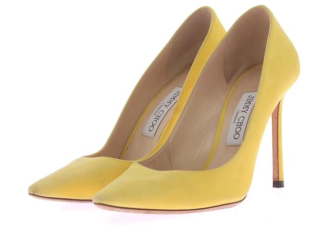 JIMMY CHOO Tacco T.EU 38 Camoscio Giallo Svezia  ref.1371067