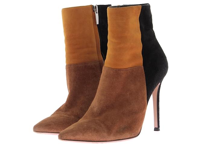 GIANVITO ROSSI  Boots T.EU 38 Suede Brown  ref.1371085