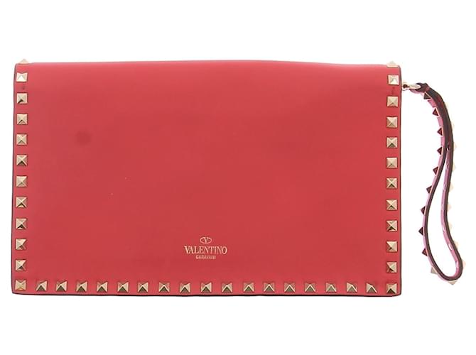 VALENTINO GARAVANI Pochettes T. Cuir Rouge  ref.1371089