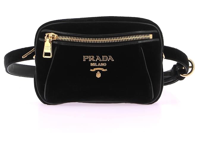 PRADA  Handbags T.  Suede Black  ref.1371103