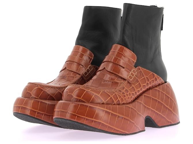 LOEWE Stiefeletten T.EU 39 Leder Braun  ref.1371104