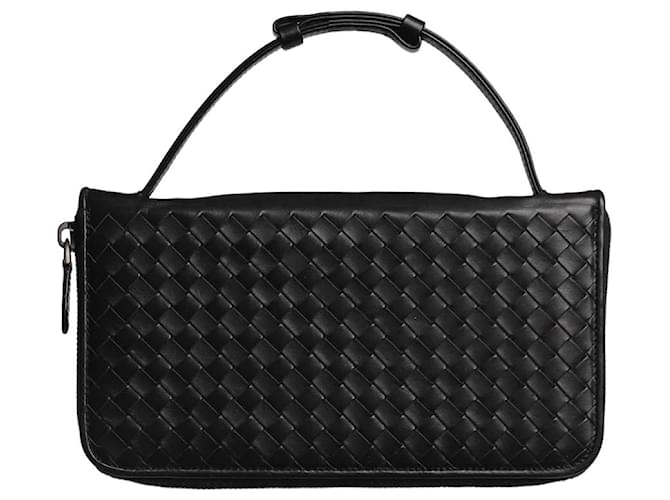 Bottega Veneta Black 2010 intrecciato top handle travel organizer Leather  ref.1371117