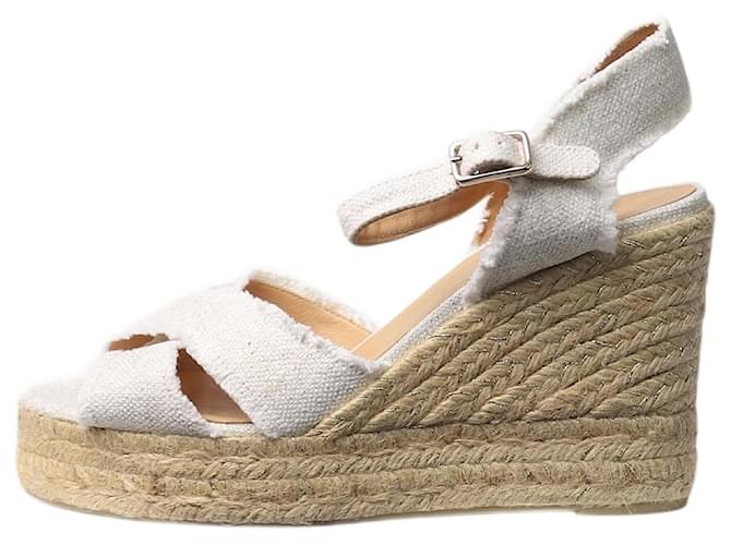 Castaner White sparkly espadrille wedge sandal heels - size EU 41  ref.1371128
