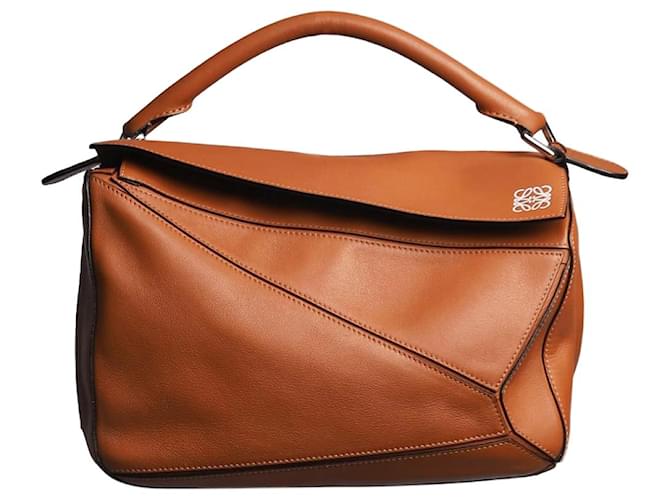 Loewe Sac Puzzle moyen marron Cuir  ref.1371134