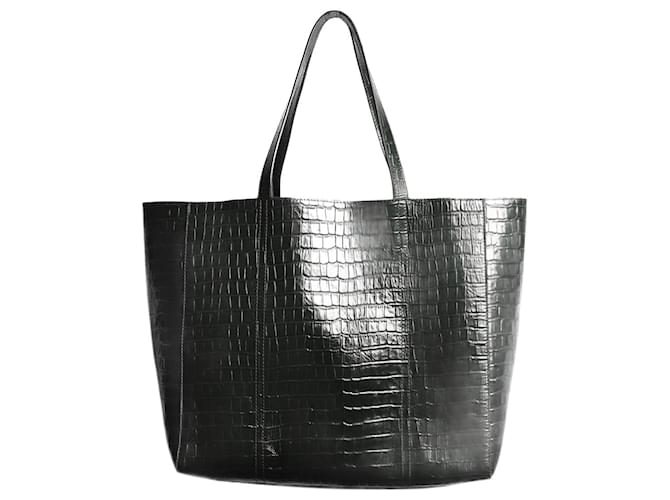 Anine Bing Forrest green crocodile-embossed tote bag Leather  ref.1371138
