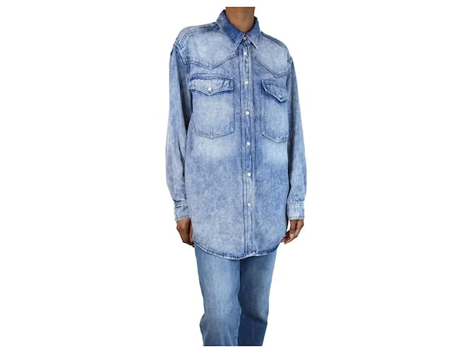 Isabel Marant Etoile Blue denim button-up shirt - size UK 6 Cotton  ref.1371146