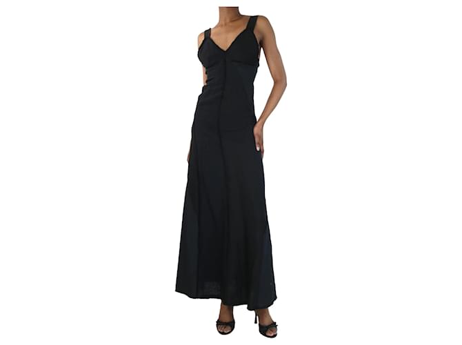 Chloé Black patchwork linen-mix maxi dress - size UK 6  ref.1371150