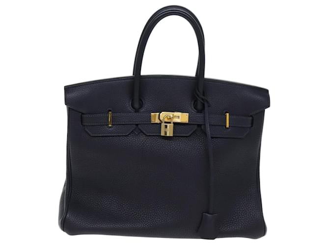 Hermès Birkin 35 Blu navy Pelle  ref.1371152