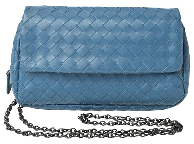 Bottega Veneta Intrecciato Blue Leather  ref.1371232