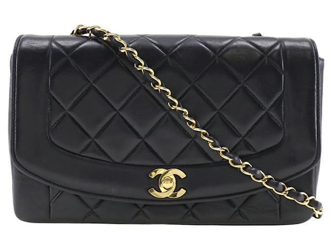 Timeless Chanel Diana Negro Cuero  ref.1371304