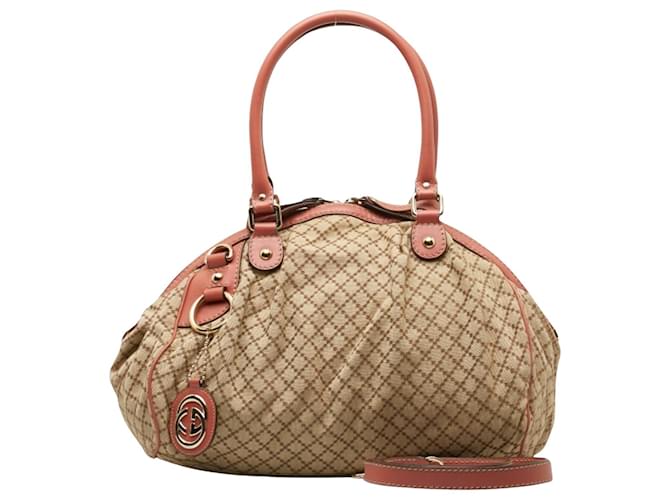 Gucci Diamante Marrom Lona  ref.1371703