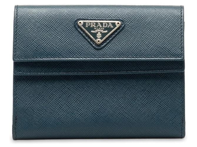 Prada Saffiano Blau Leder  ref.1371733