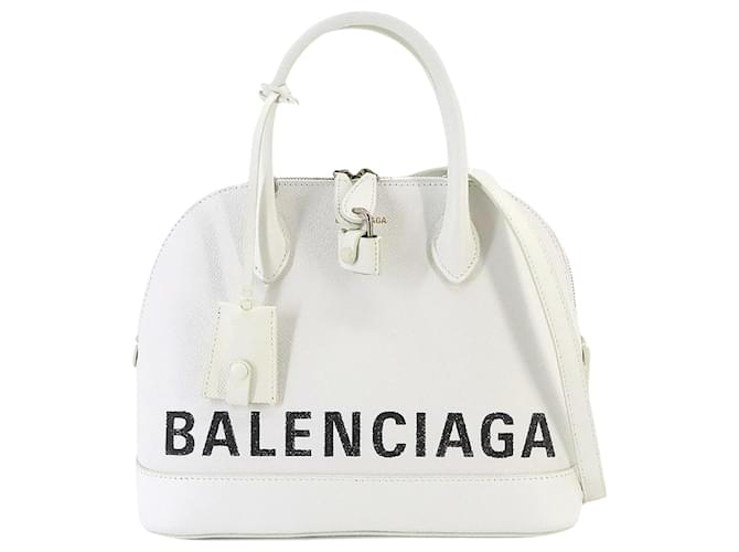 Balenciaga Ville Poignée supérieure Cuir Blanc  ref.1371774