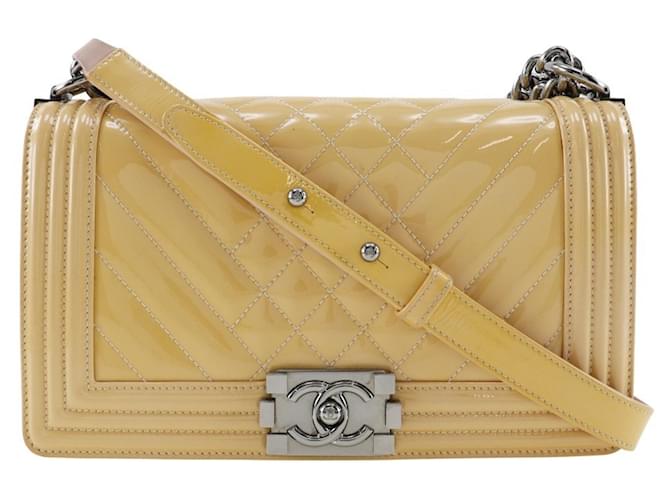 Chanel Boy Yellow Patent leather  ref.1371780