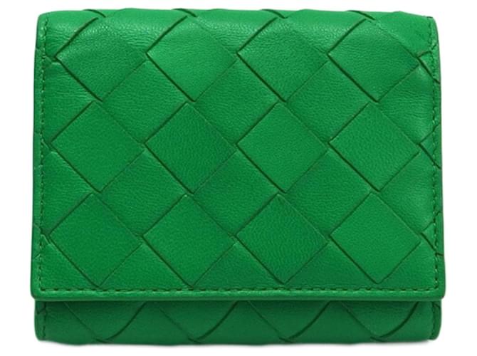 Bottega Veneta Intrecciato Green Leather  ref.1371787