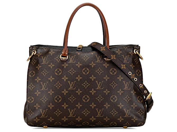 Monograma Louis Vuitton Brown Pallas MM Marrom Lona Bezerro-como bezerro  ref.1371931