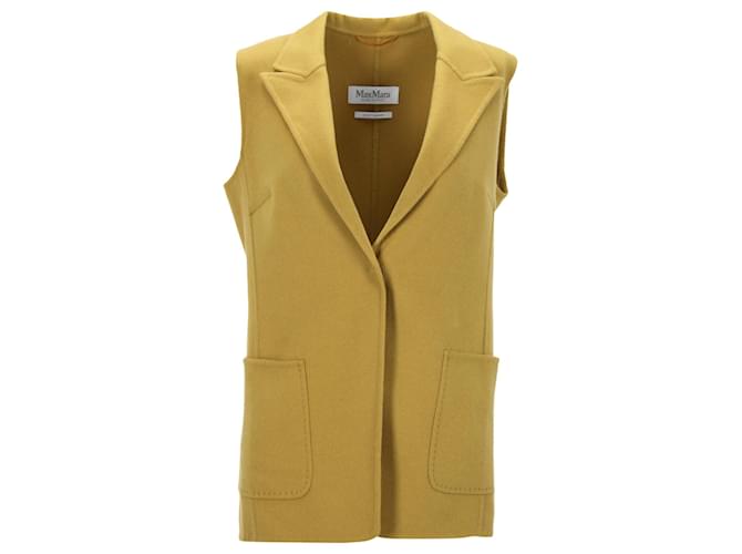 Max Mara Double Faced Vest in Yellow Wool  ref.1371993