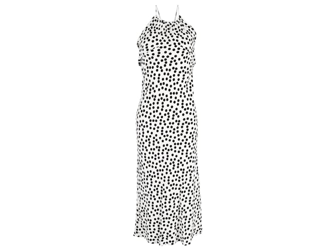 Autre Marque Rixo Marilyn Polka-Dot Midi Dress In White Silk  ref.1372007