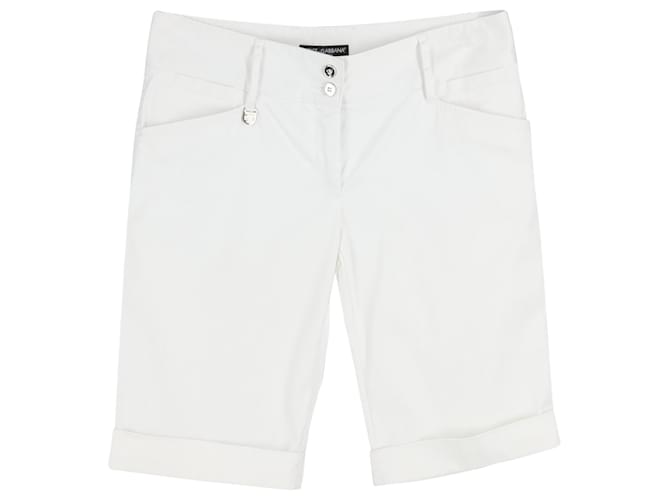 Dolce & Gabbana Bermuda Shorts in White Cotton  ref.1372016