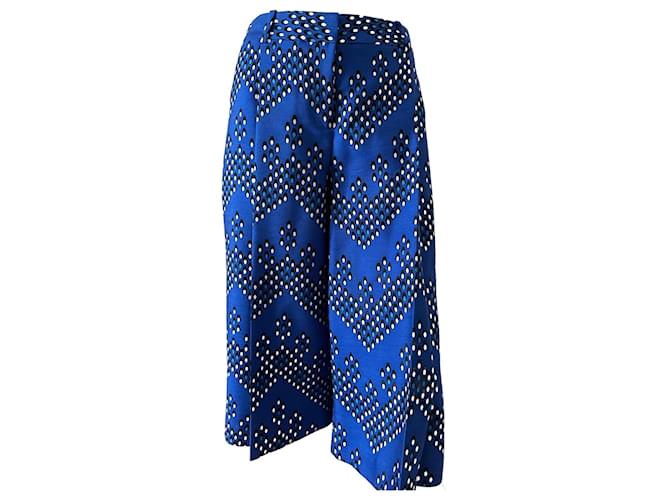 Diane Von Furstenberg Stanton Weiß Blau Seide Wolle  ref.1372030