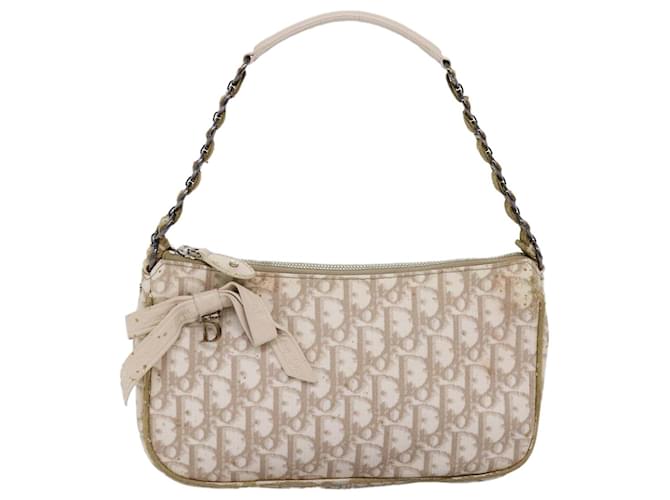 Christian Dior Trotter Borsa a tracolla romantica PVC Beige Auth 71325  ref.1372060