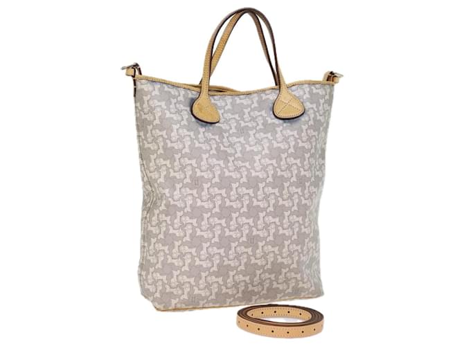 Céline CELINE Horse Carriage Macadam Canvas Tote Bag PVC Cuir 2way Gris Auth 73244  ref.1372108