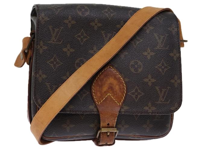 Bolsa de ombro LOUIS VUITTON Monogram Cartouchiere MM M51253 Autenticação de LV 73292 Monograma Lona  ref.1372110